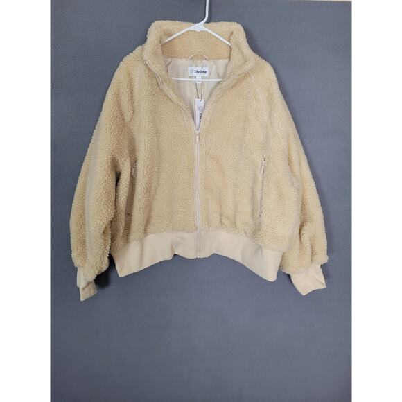 The Drop Women's Lee Sherpa Bomber Jacket Sandstorm Size 2X - Picture 2 of 9